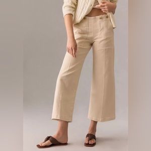 The Kit Cropped High-Rise Wide-Leg Trouser Jeans by Pilcro
